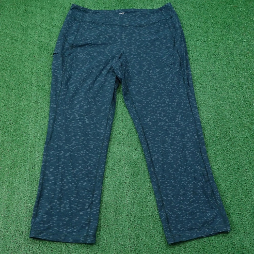 Duluth Trading Co Leggings Pants Womens 2X x 31 Green Zip Quick Dry Yoga